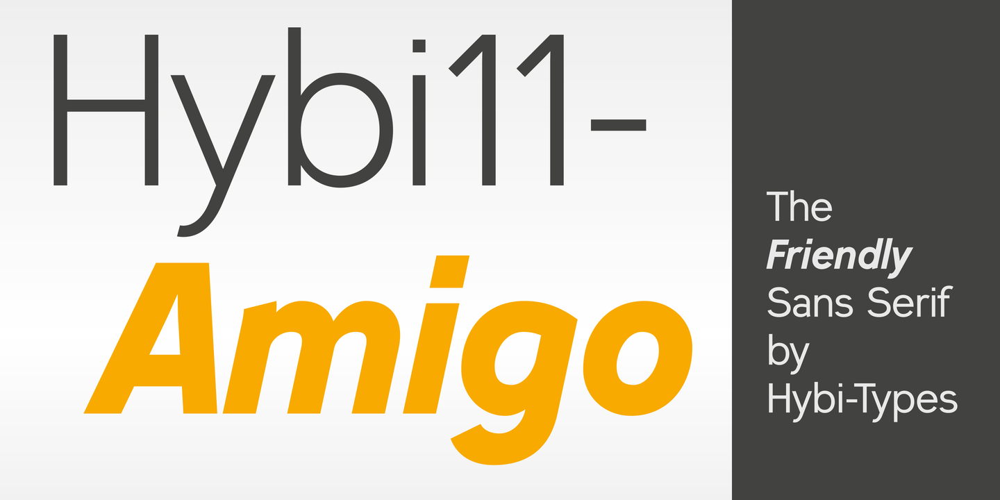 Hybi11 Amigo Font preview